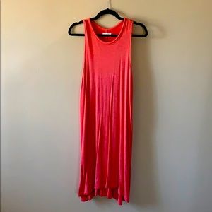 Coral t-shirt terry cotton dress